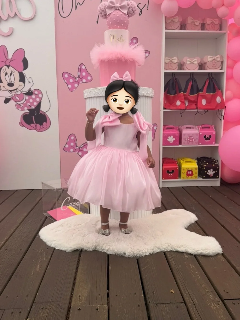 Kids Pink Party Dress with Bow - Brand: